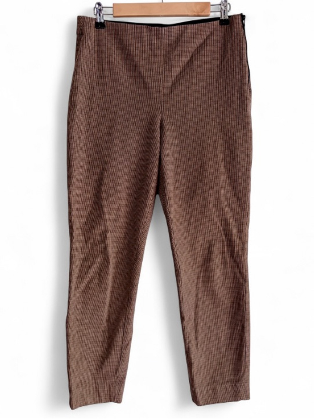 Everlane Brown Houndstooth Plaid Skinny Ankle Pants Size 10